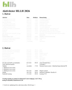 HLLH aktivitetsplan 2026
