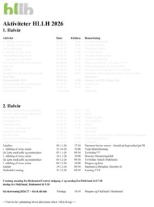 HLLH aktivitetsplan 2026